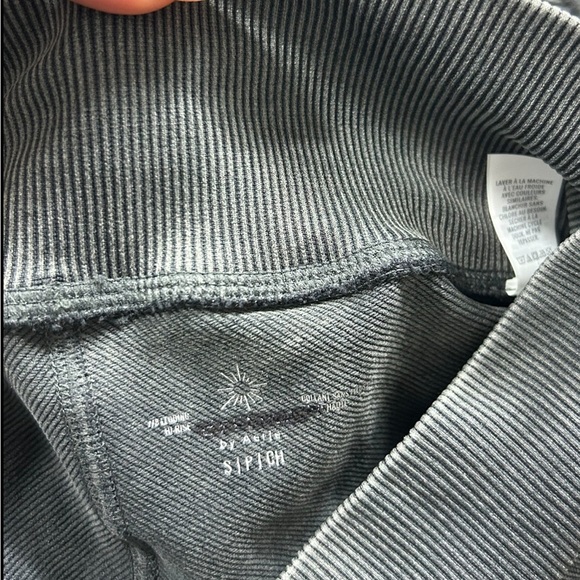 Aerie Offline 7/8 Ribbed High Rise Seamless Leggings Side Braided Gray - Picture 9 of 13